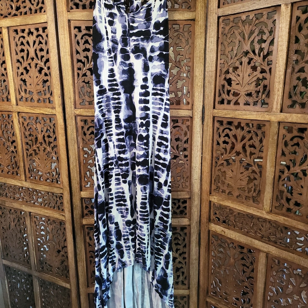 Nicole Miller Purple and White Patterned Dress